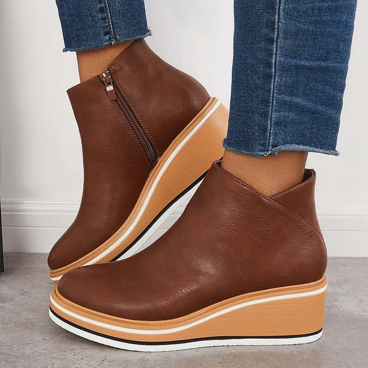 Sleek Platform Ankle Boots