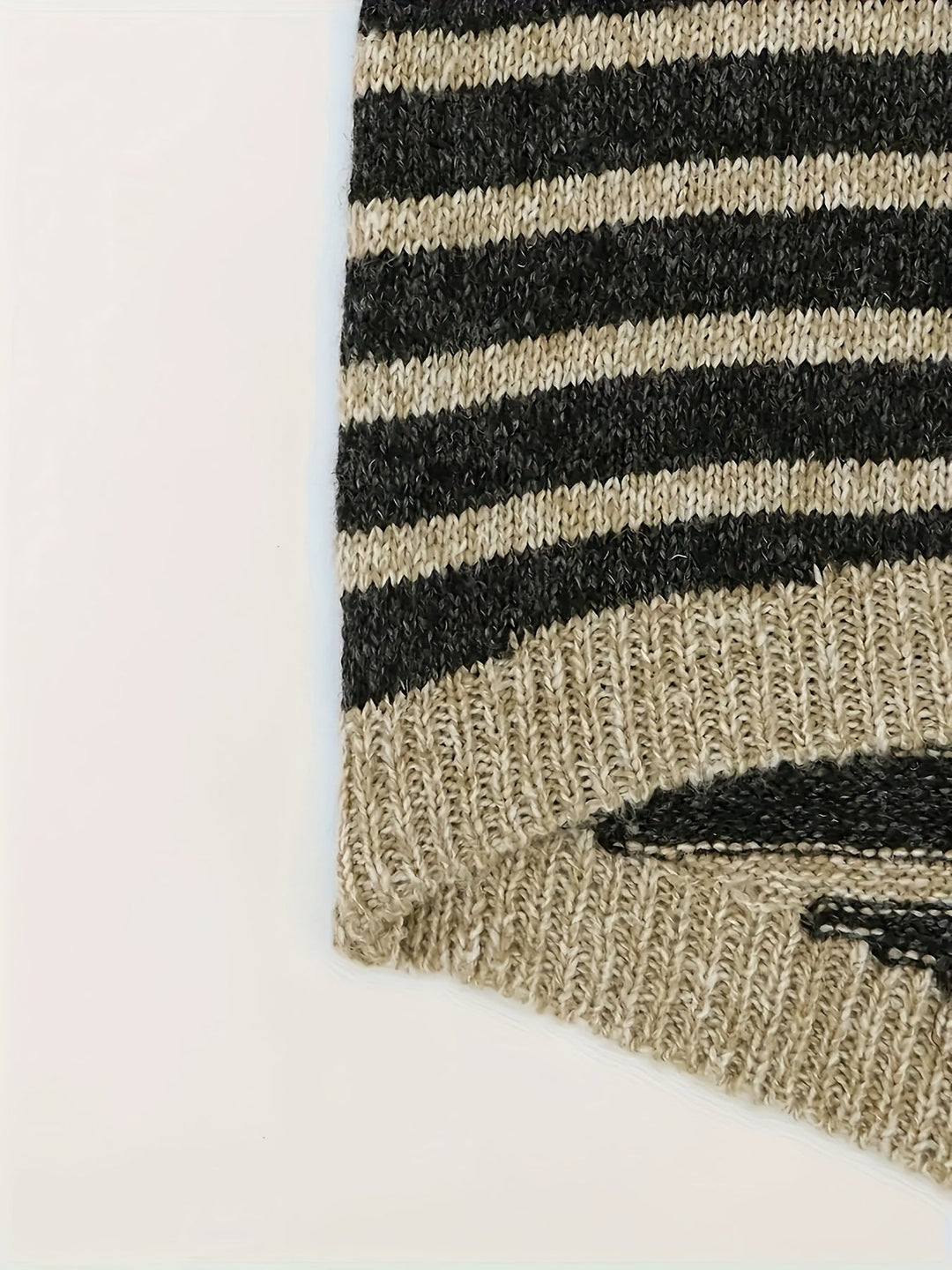 Relaxed High-Neck Striped Sweater