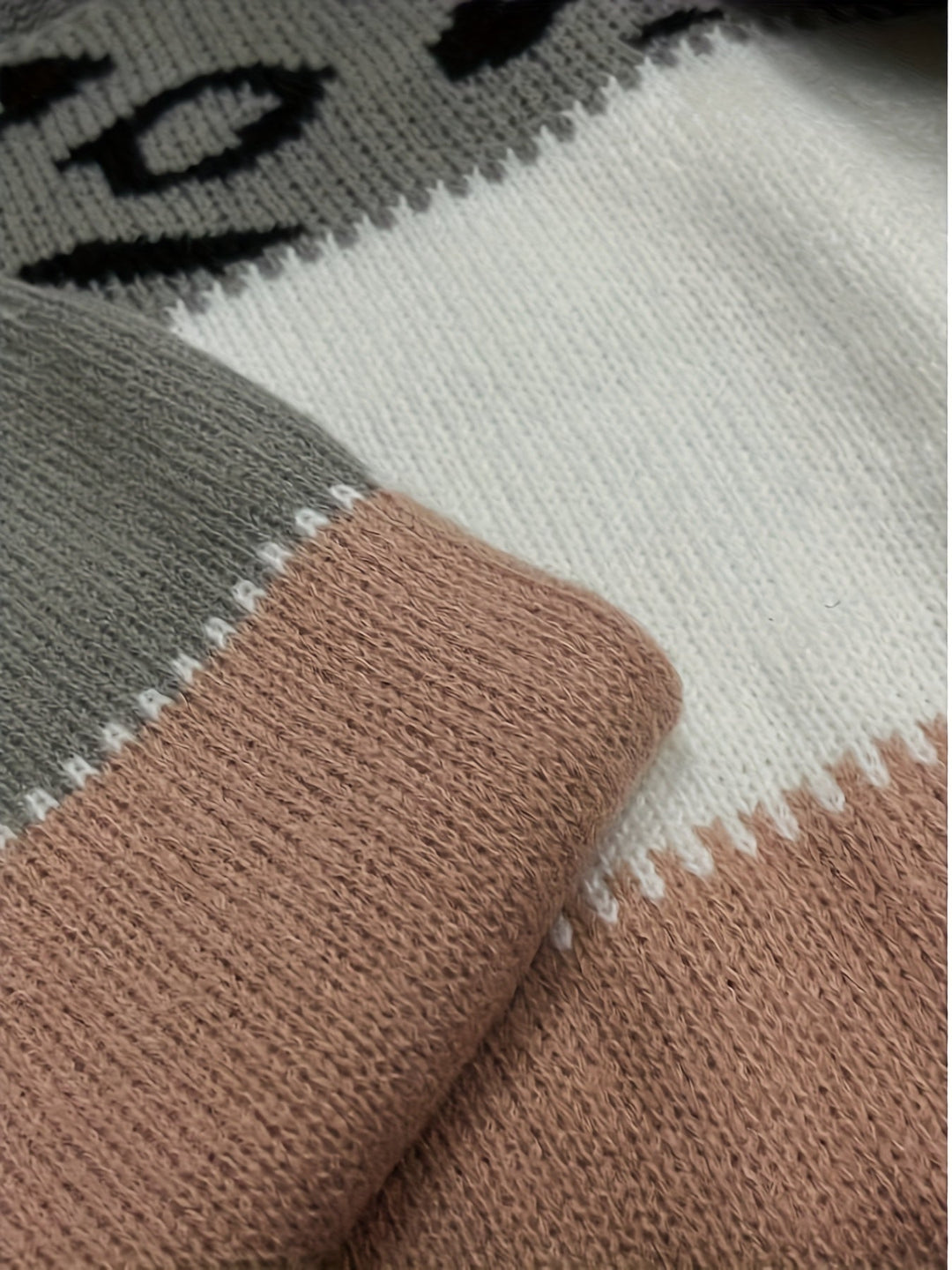 Patterned Color-Block Sweater