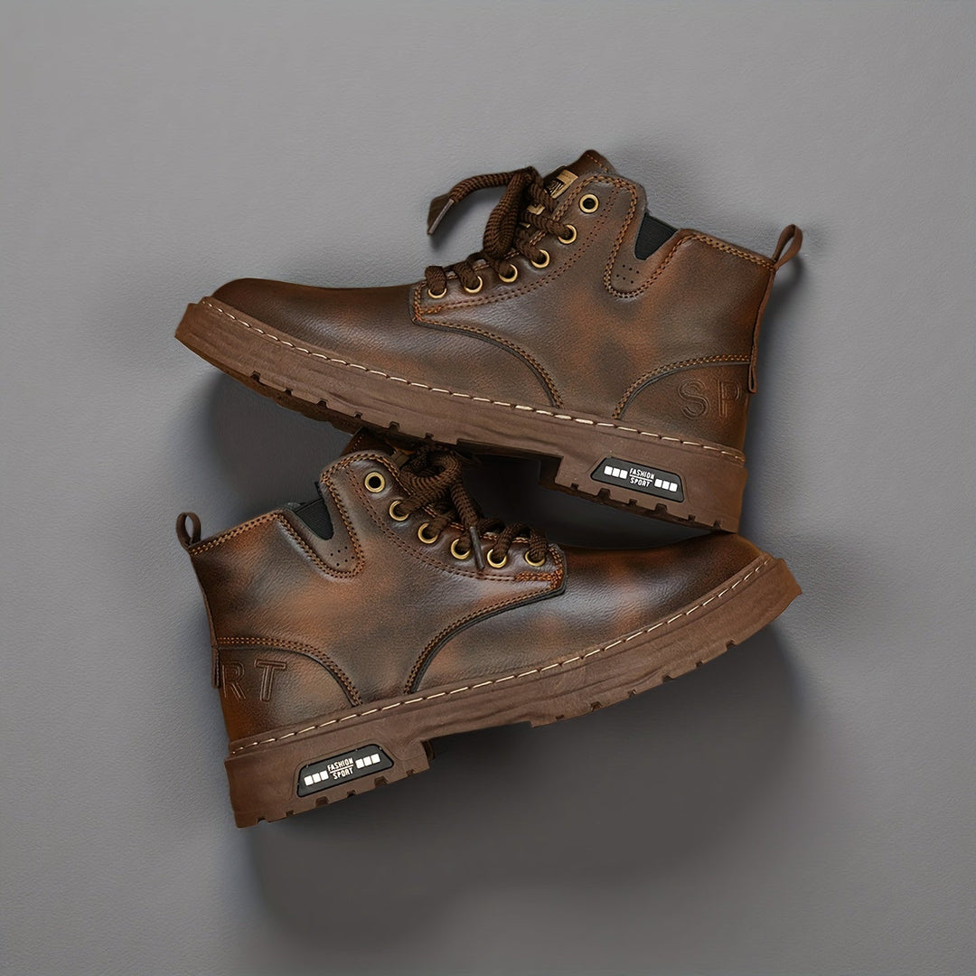 Rugged Lace-Up Ankle Boots