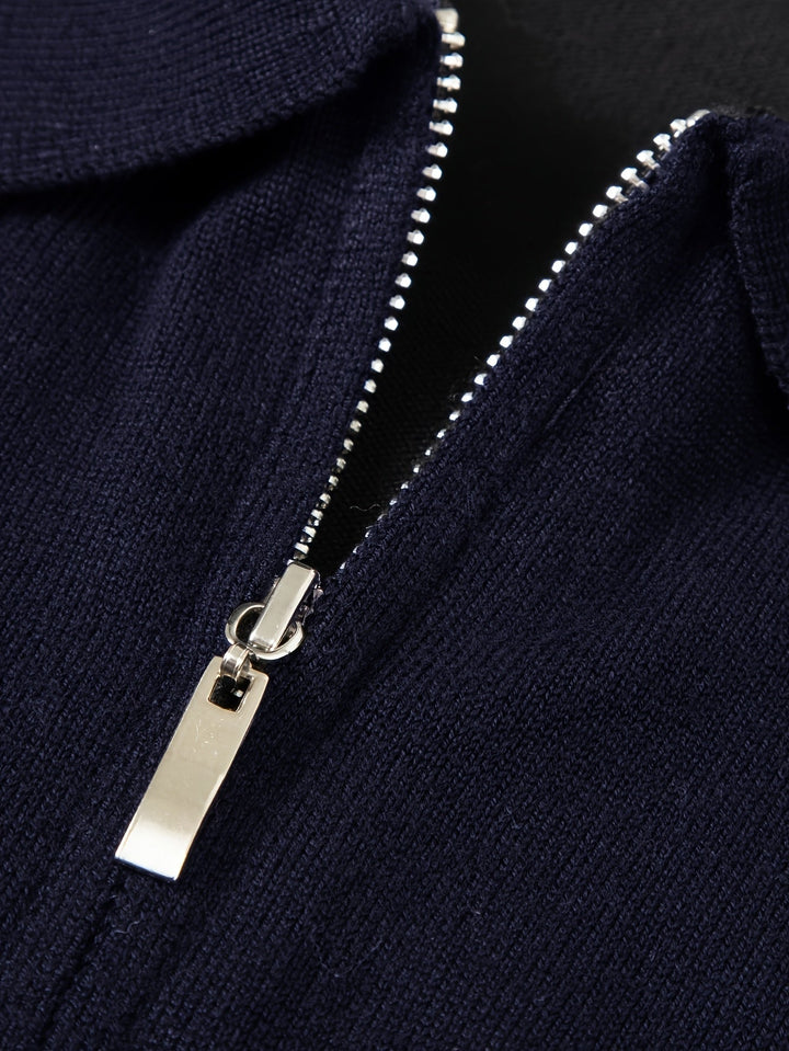 Refined Quarter-Zip Polo Sweater