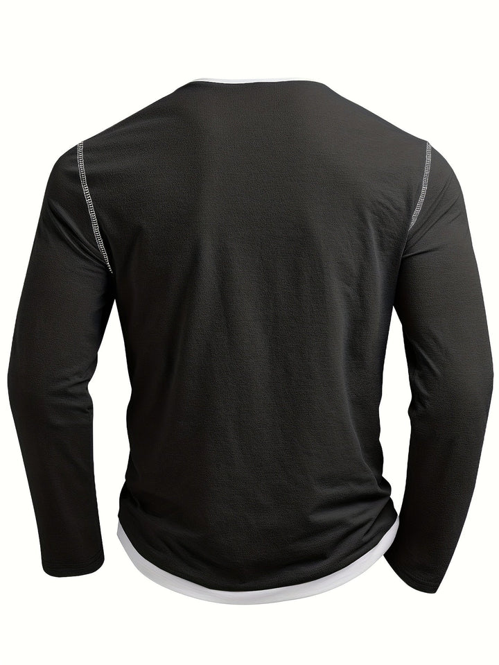 Refined Notch-Neck Henley Shirt