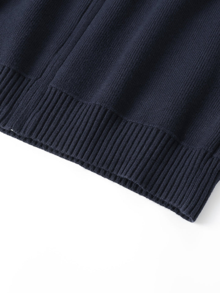 Zip-Front High-Neck Cardigan