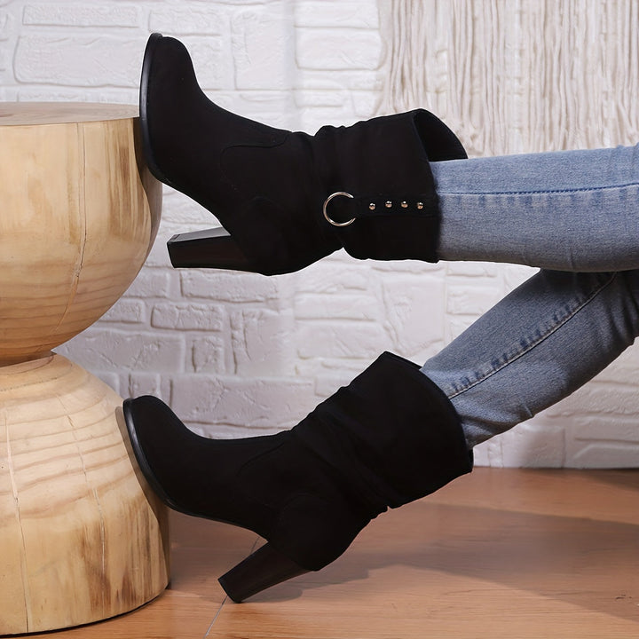 Slouchy Western Ankle Boots