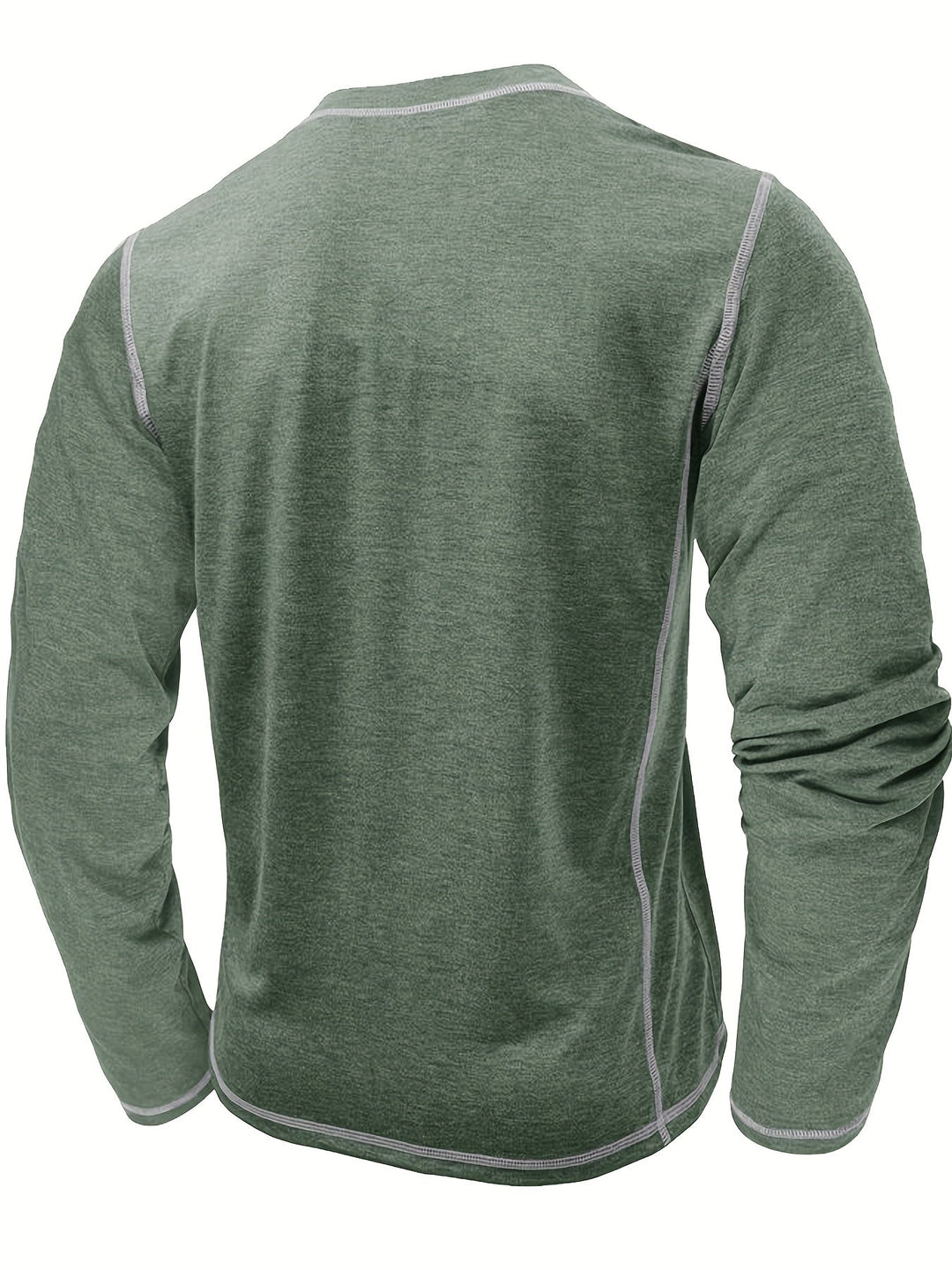 Contrast-Stitch Long Sleeve Henley
