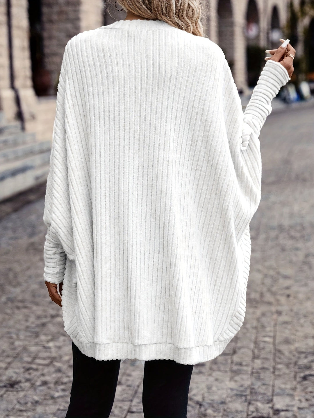 Relaxed Open-Front Cardigan