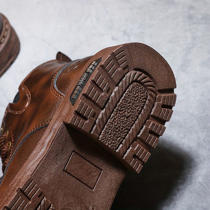 Rugged High-Top Lace-Up Boots