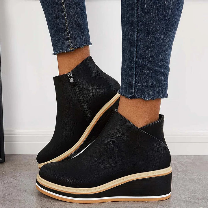 Sleek Platform Ankle Boots