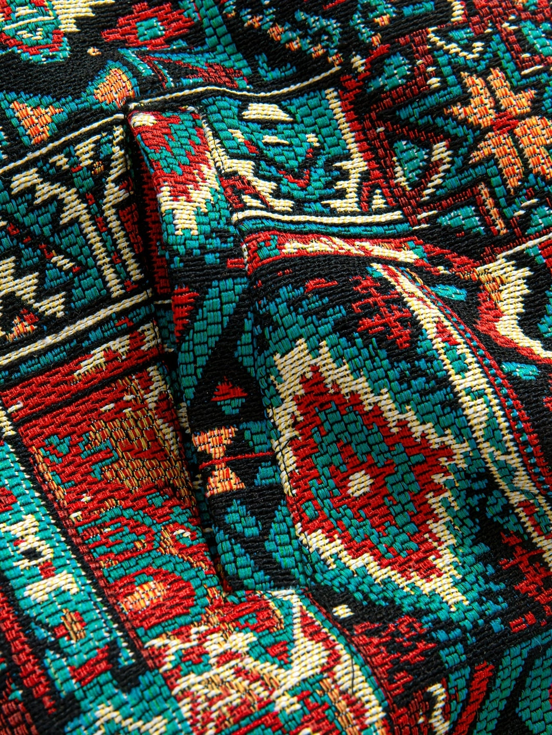 Patterned Lapel Zip Jacket