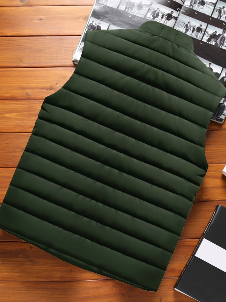 Quilted Stand-Collar Vest