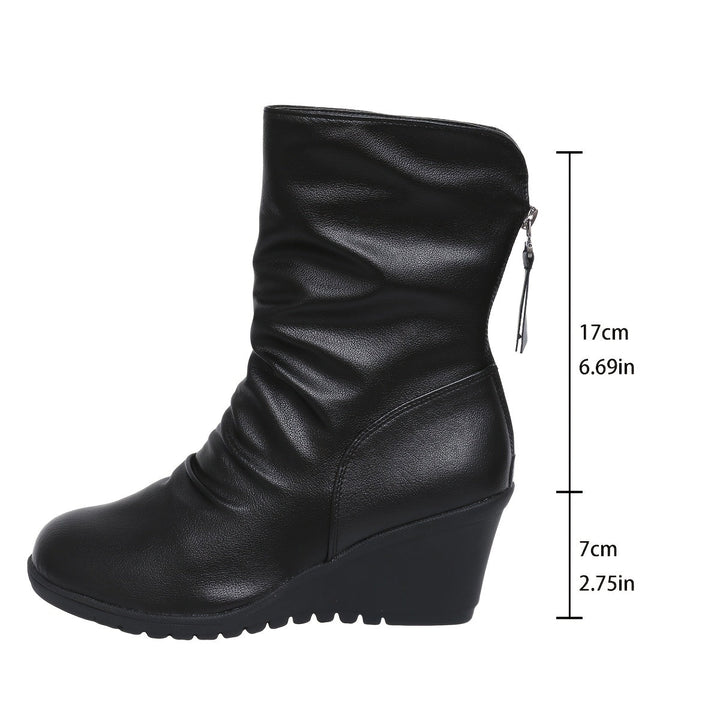 Sleek Wedge Mid-Calf Boots