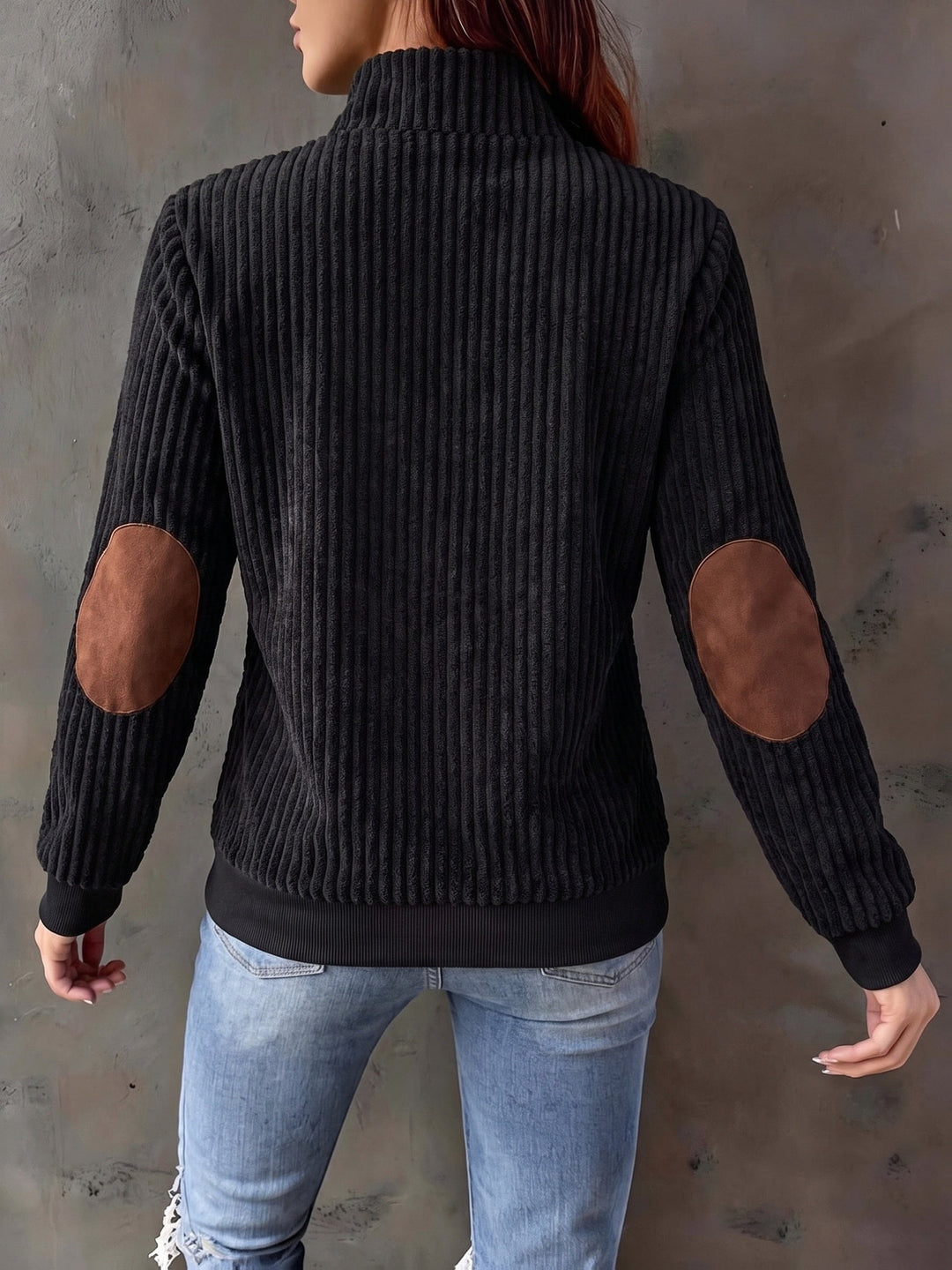 Ribbed Quarter-Zip Sweater