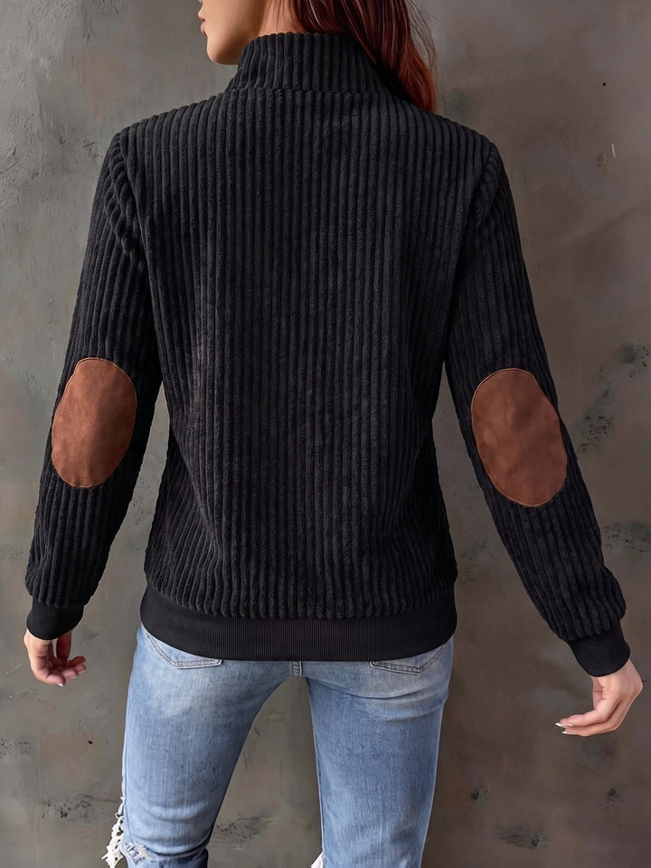 Ribbed Quarter-Zip Sweater