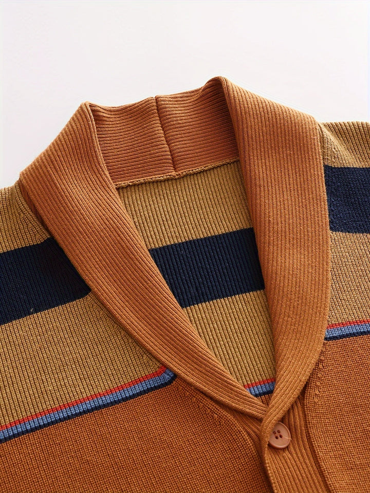 Classic Striped Knit Cardigan