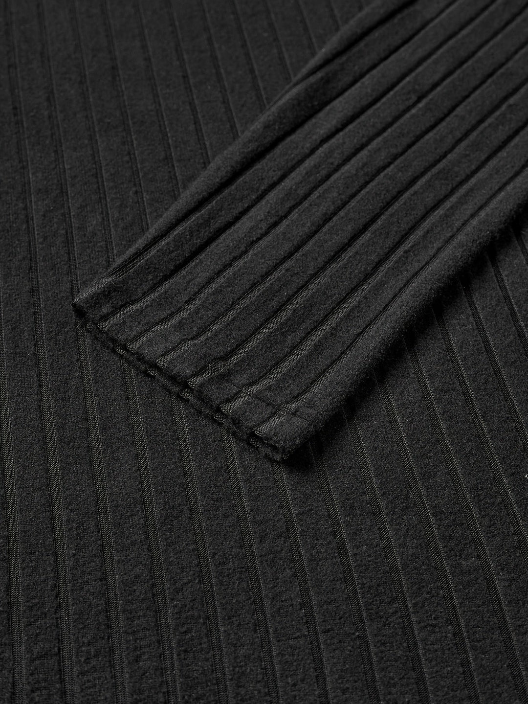 Ribbed V-Neck Long Sleeve Top