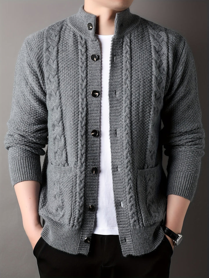 Textured Button-Front Cardigan