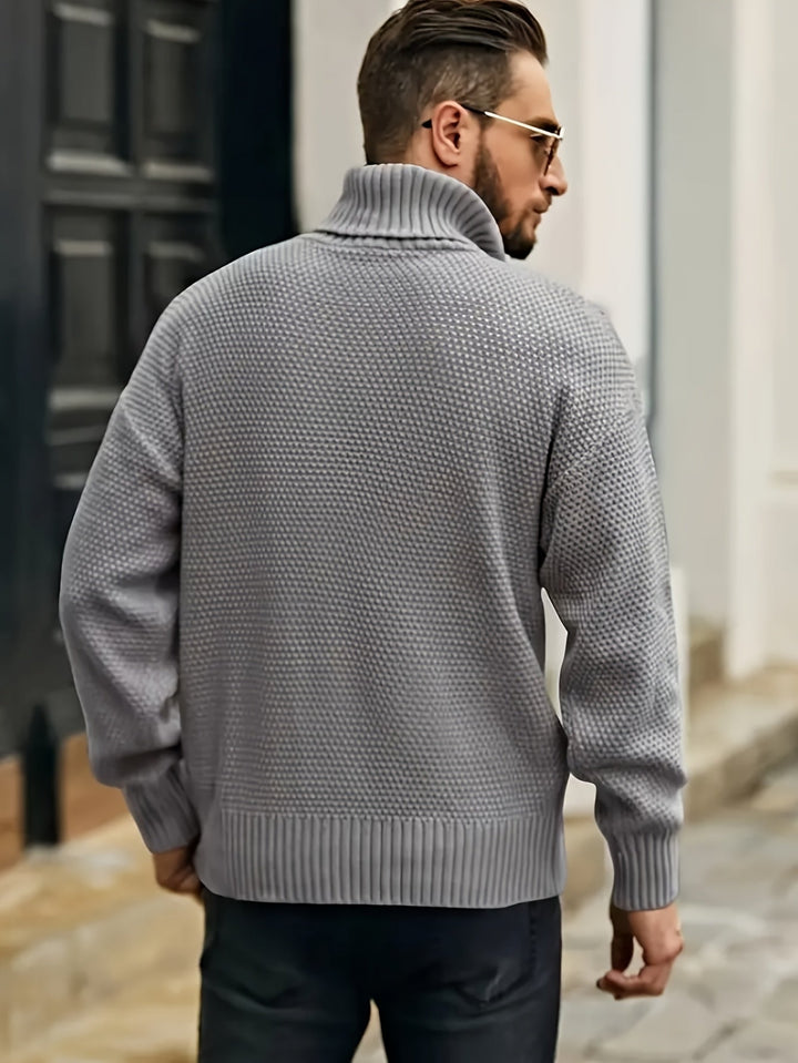 Classic Cable-Knit Turtleneck Sweater