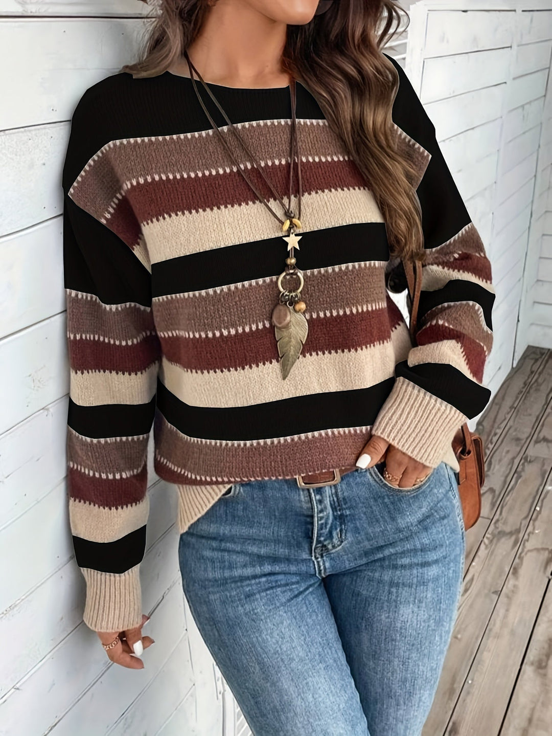 Striped Round-Neck Sweater