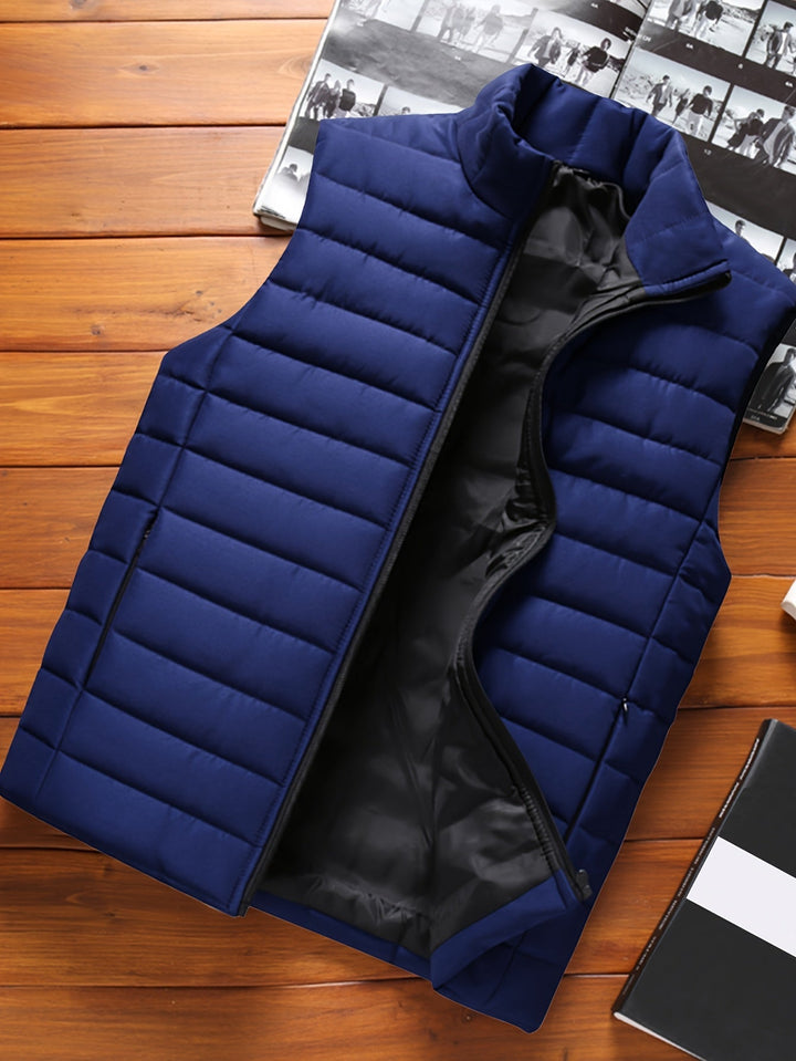 Quilted Stand-Collar Vest