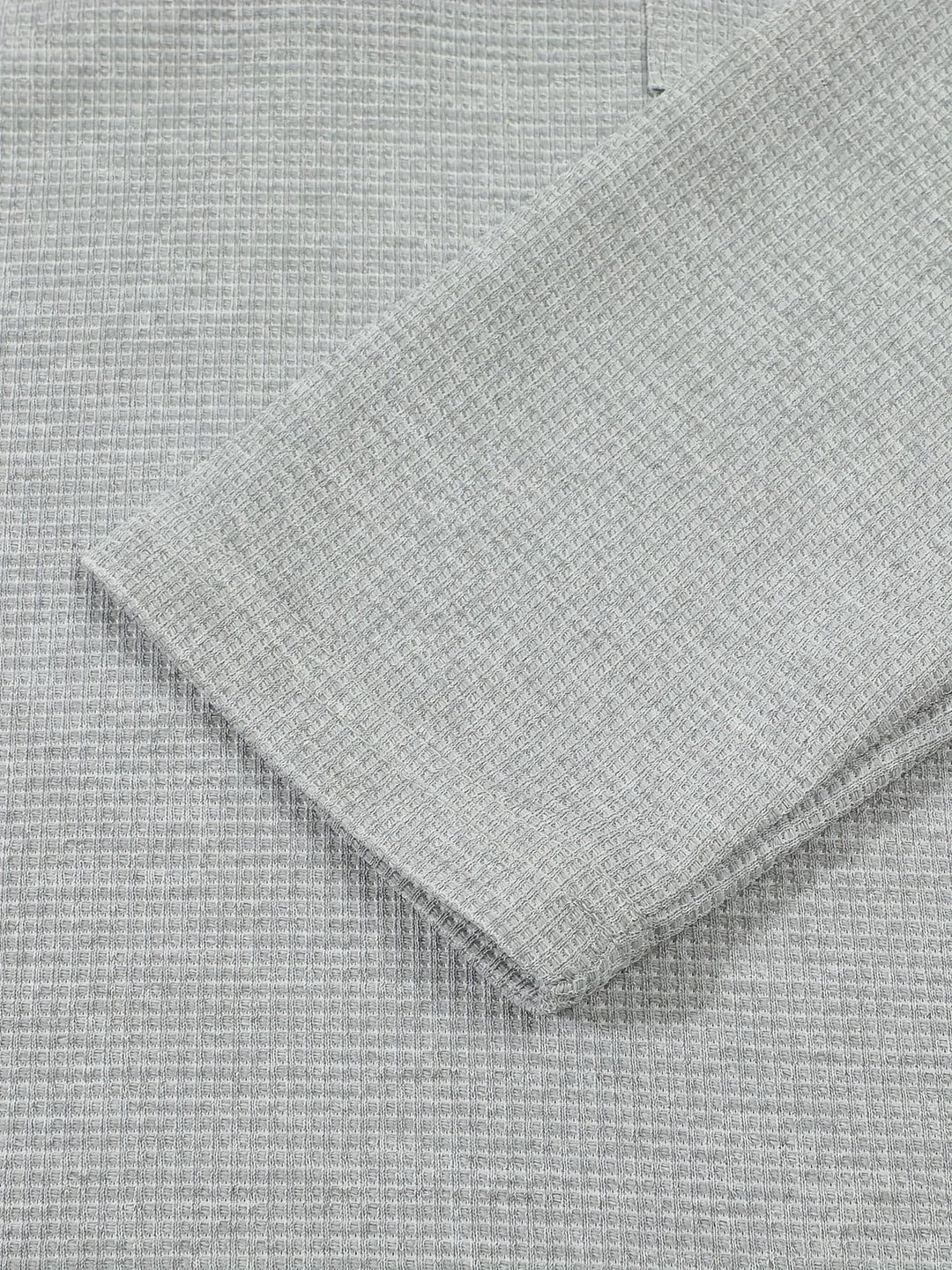 Textured Long Sleeve Henley Shirt