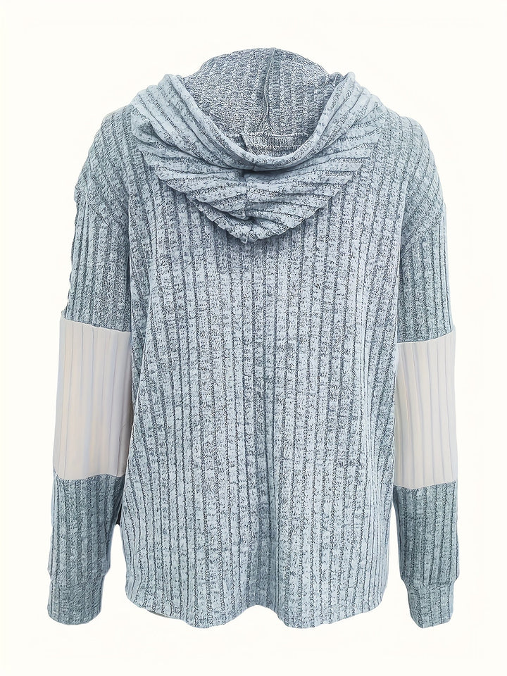 Cozy Color-Block Zip-Up Hoodie