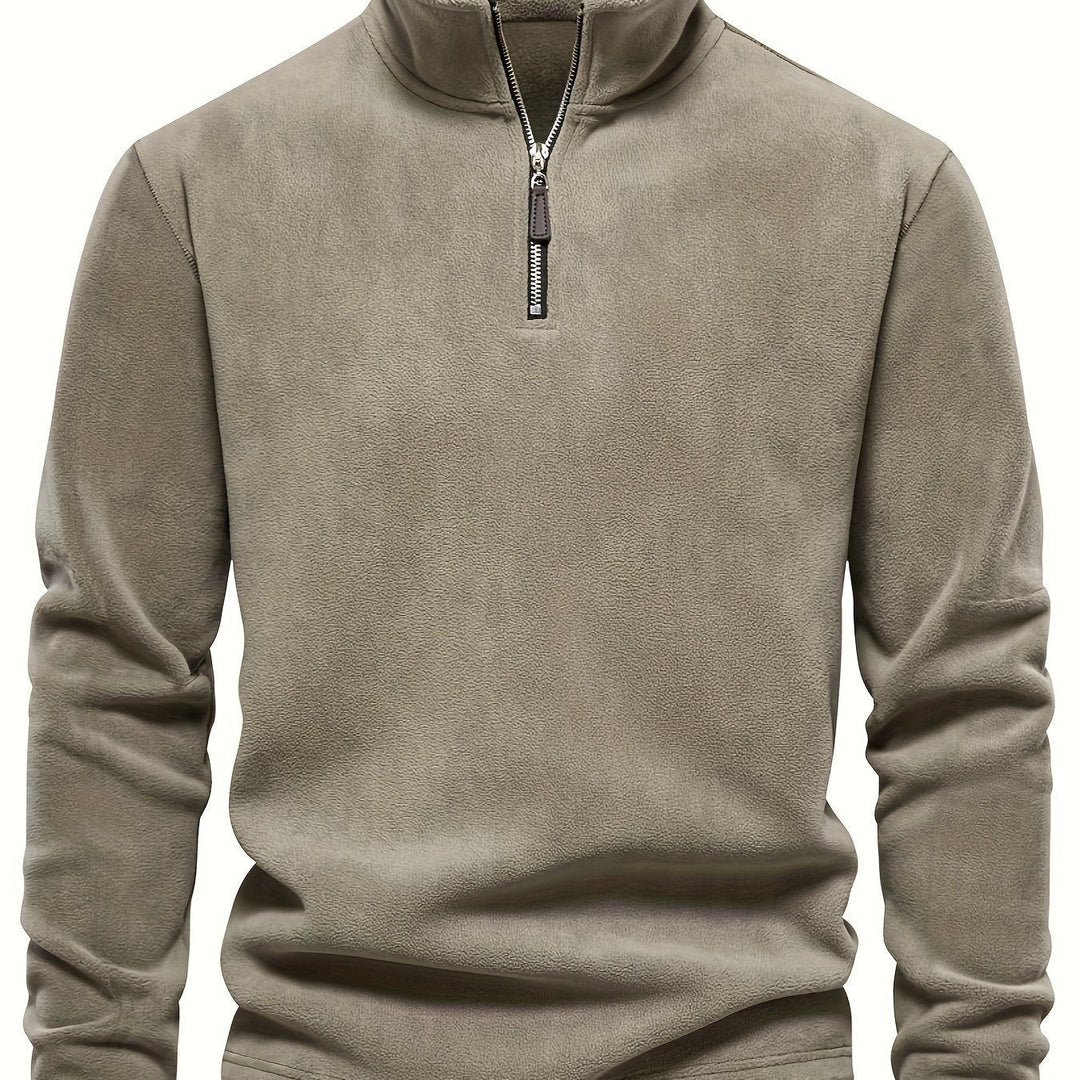 Half-Zip Stand-Collar Pullover
