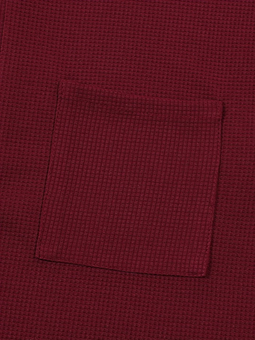 Textured Long Sleeve Henley Shirt