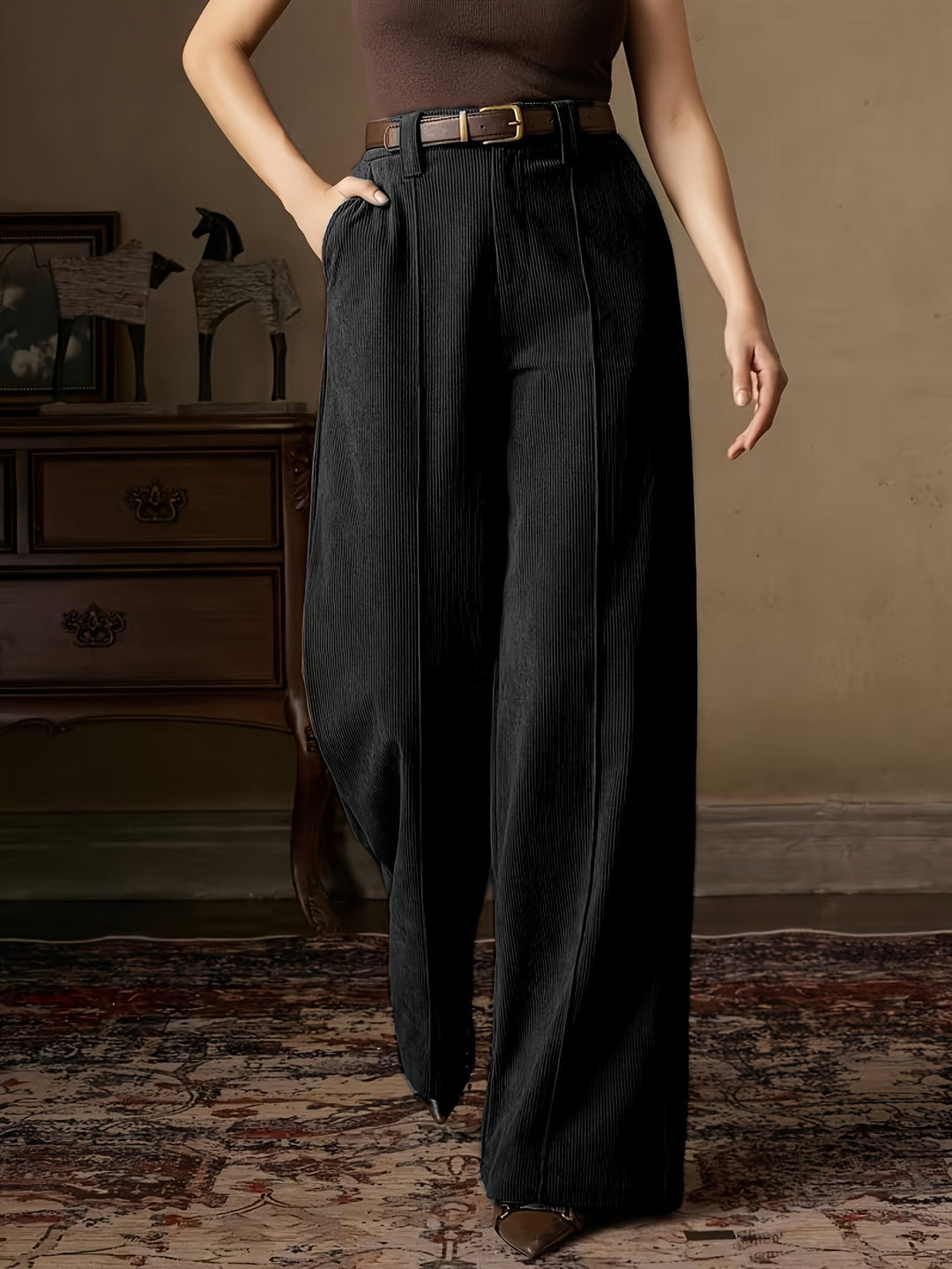 High-Waisted Wide-Leg Pants