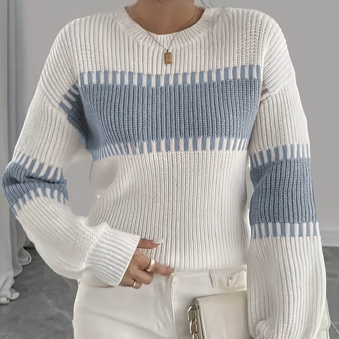 Colour-Block Striped Sweater