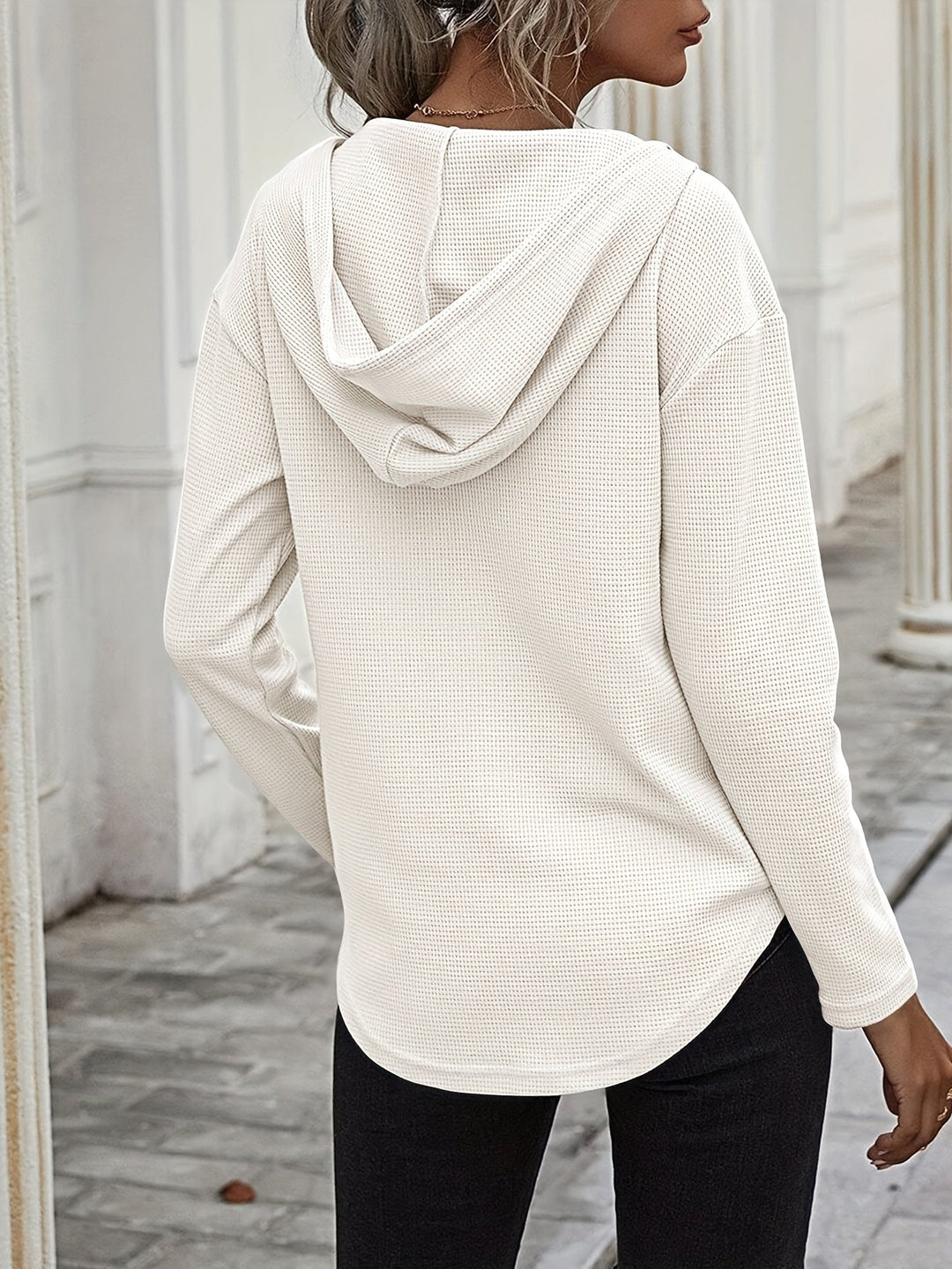 Relaxed V-Neck Hoodie