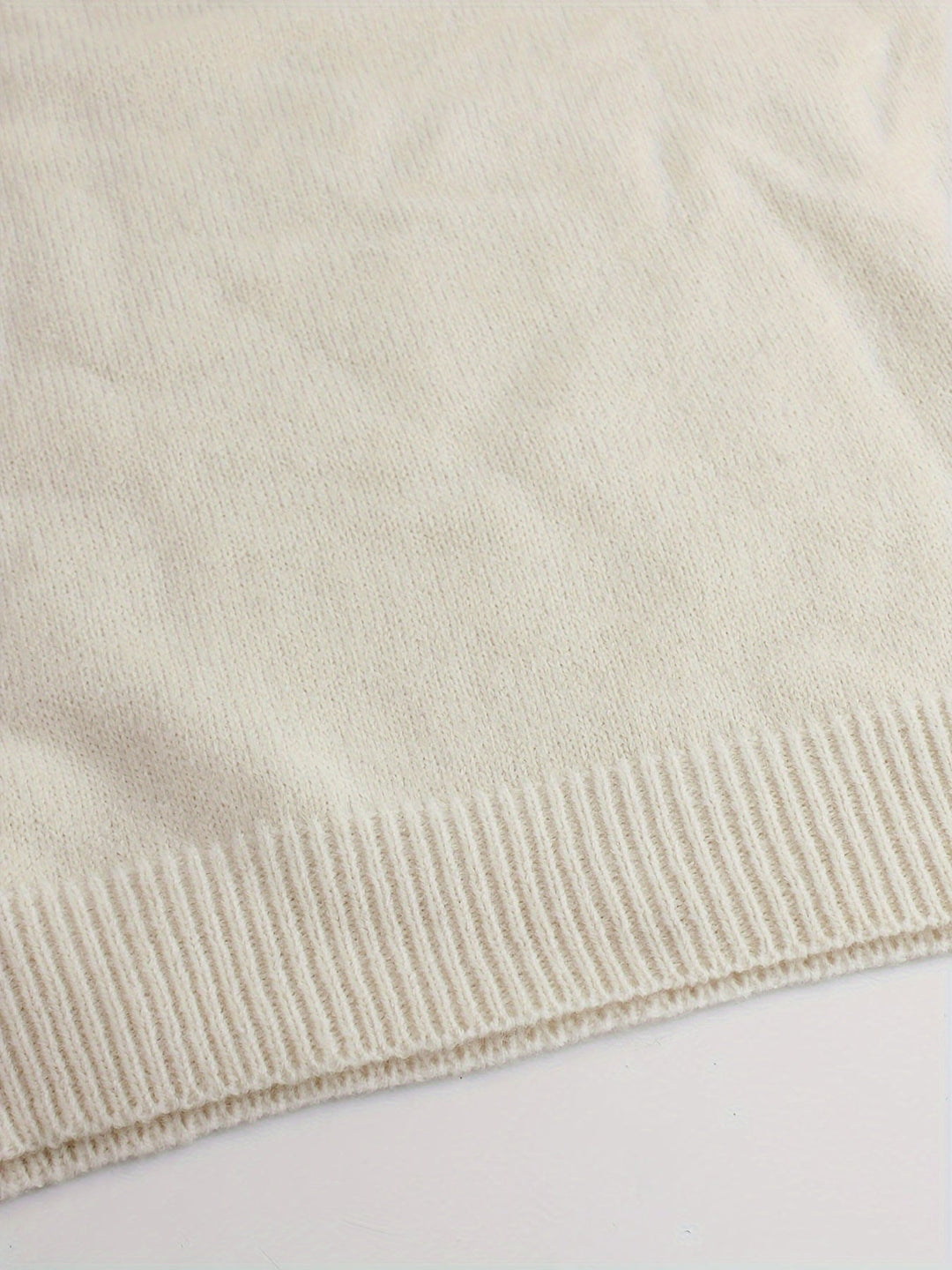 Striped-Cuff Ribbed Sweater