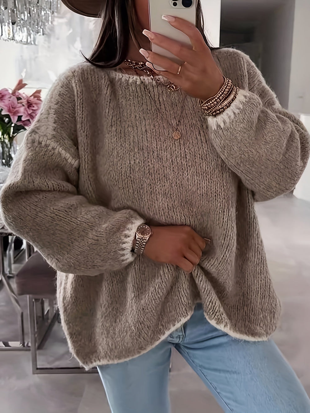 Relaxed Boat Neck Sweater
