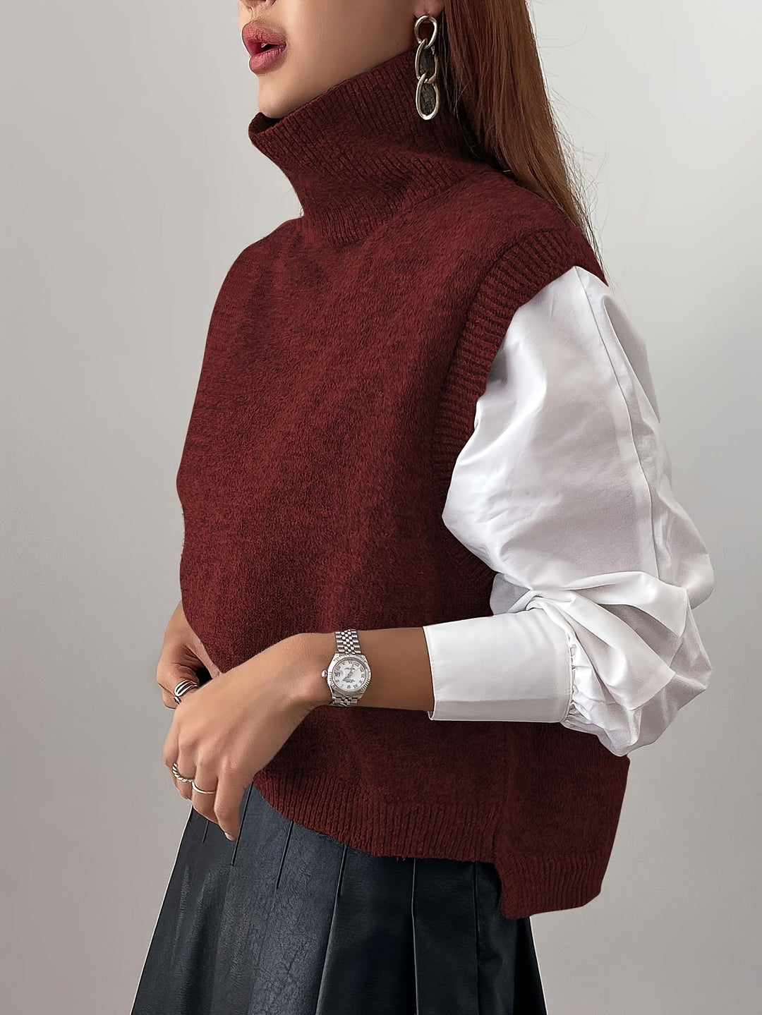 High-Neck Sweater Vest