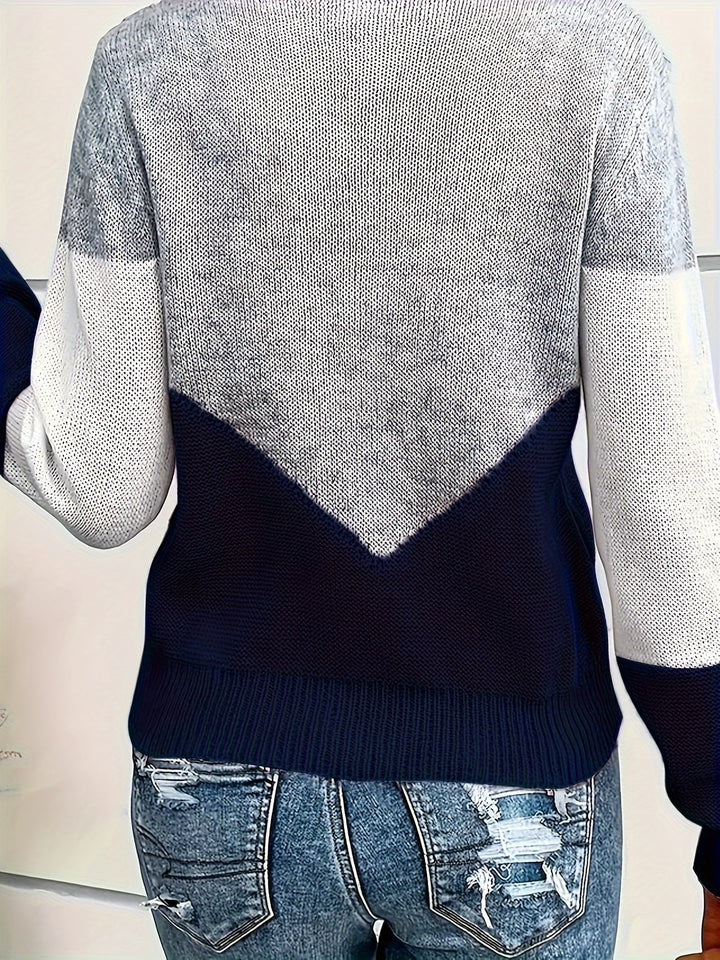 Colorblock V-Neck Sweater