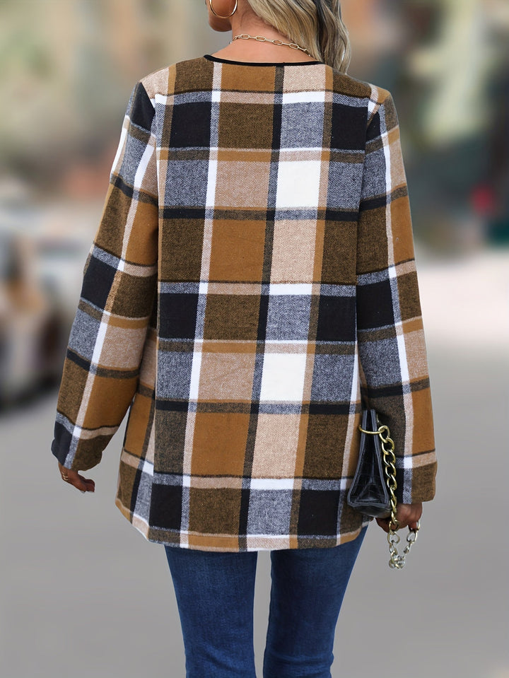 Draped Plaid Jacket