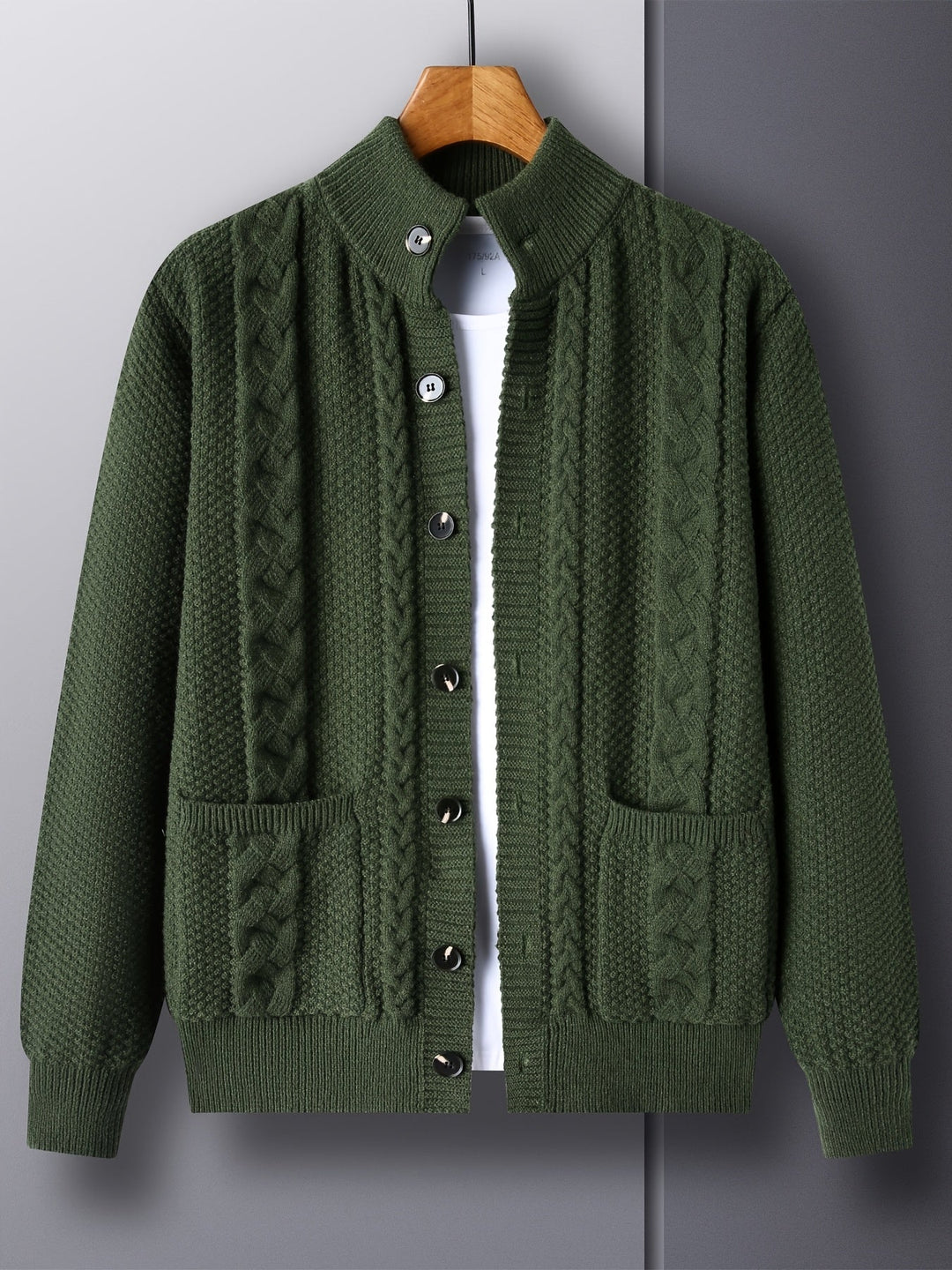 Textured Button-Front Cardigan