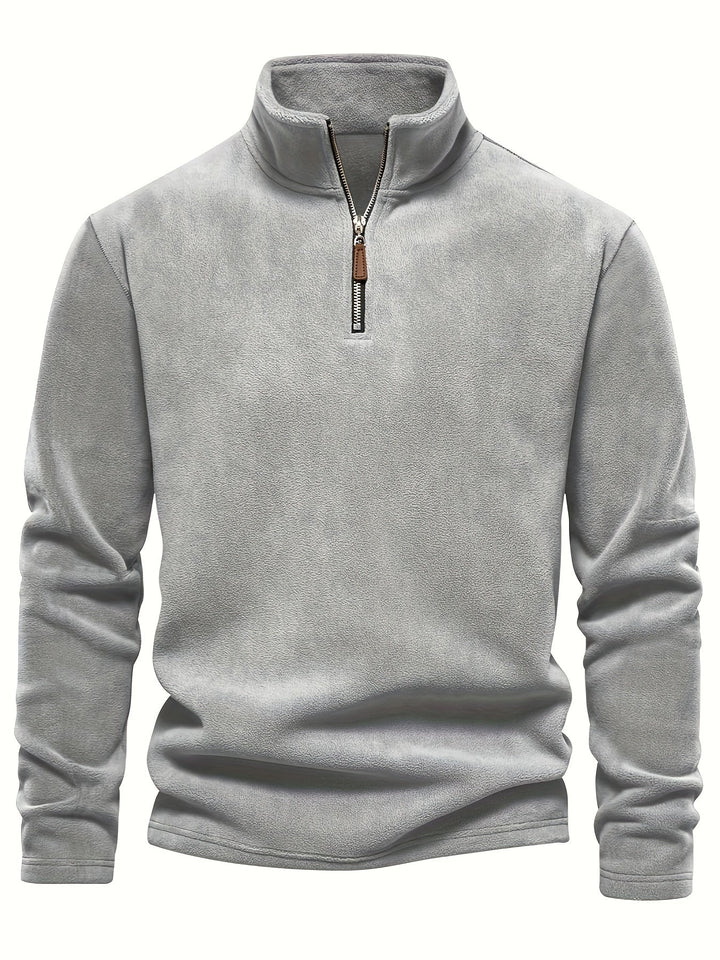 Half-Zip Stand-Collar Pullover