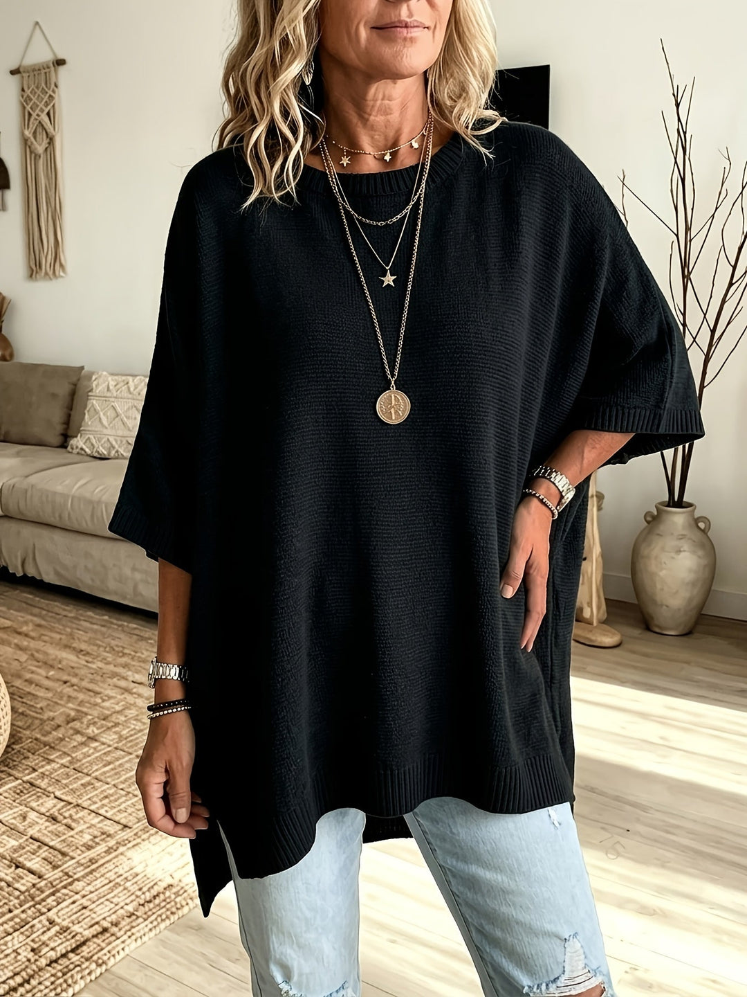 Relaxed Batwing Sweater
