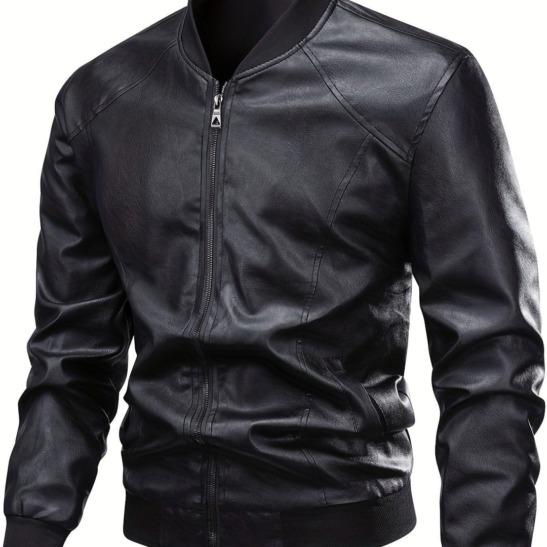 Refined Zip-Up Bomber Jacket