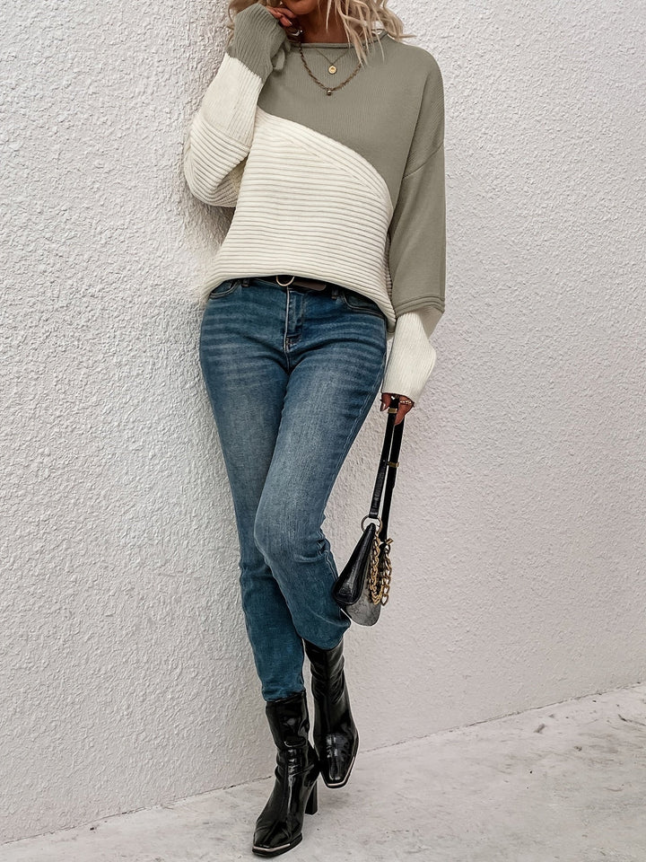 Color Block Relaxed Sweater
