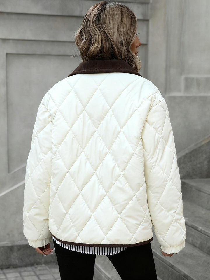 Diamond-Quilted Padded Jacket