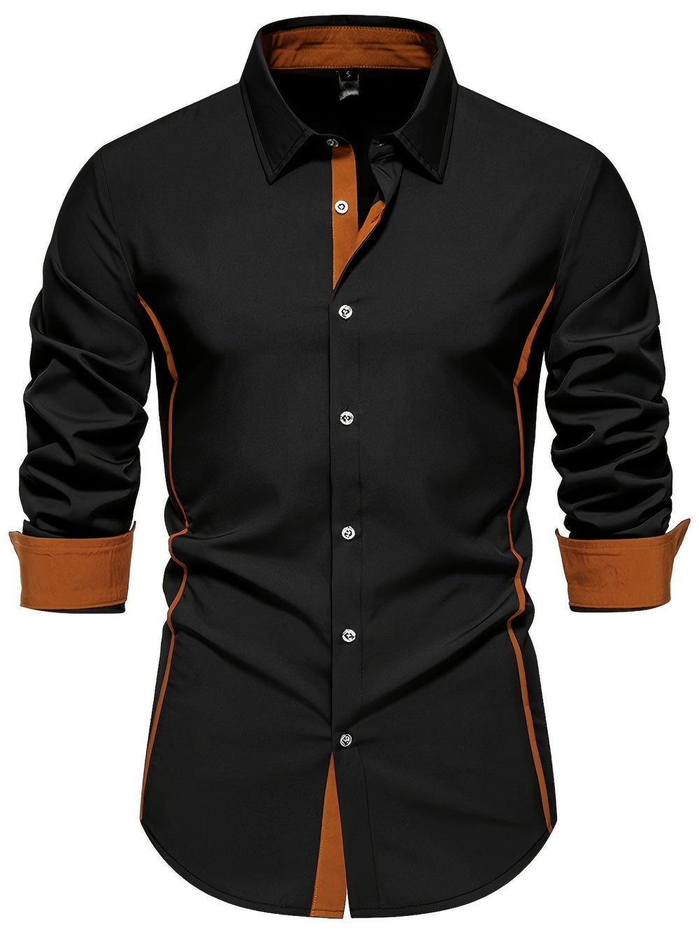 Contrast Trim Button-Up Shirt