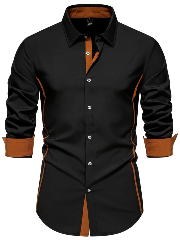 Contrast Trim Button-Up Shirt