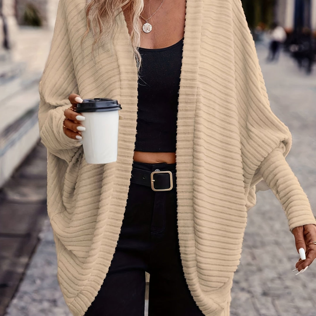 Relaxed Open-Front Cardigan