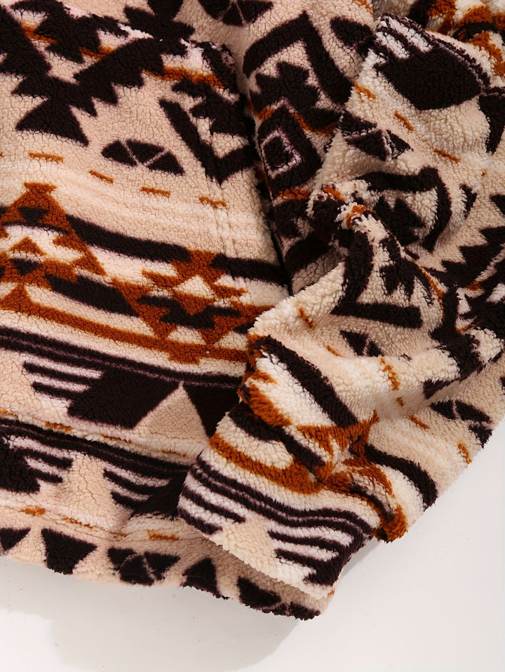 Patterned Hooded Sweatshirt