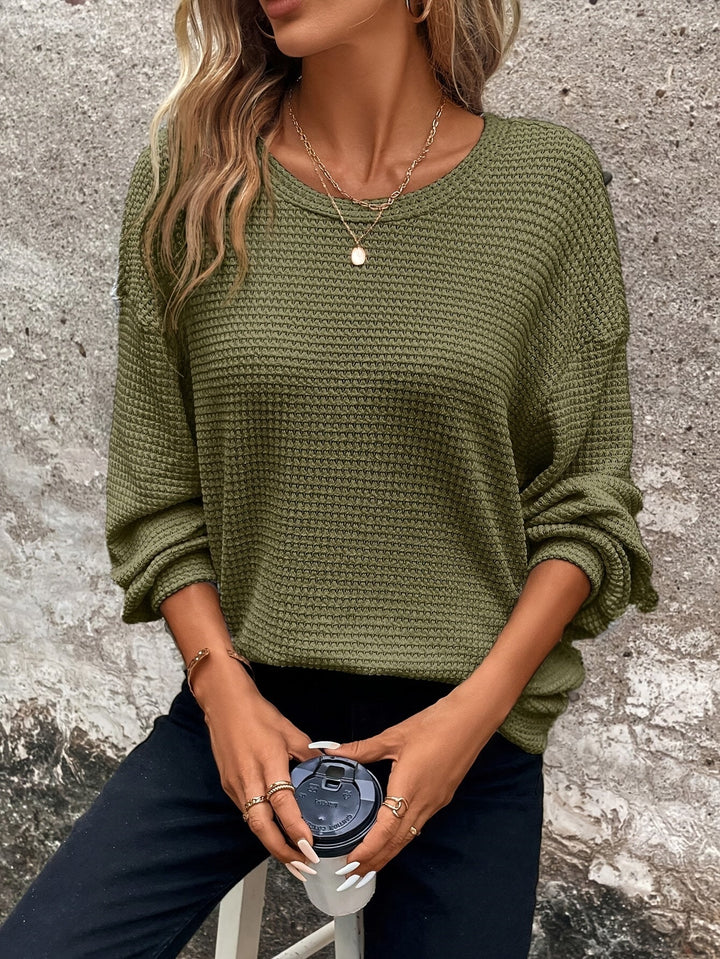Relaxed Waffle-Knit Sweater