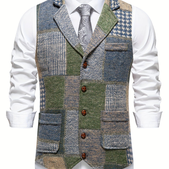 Patchwork Tailored Vest