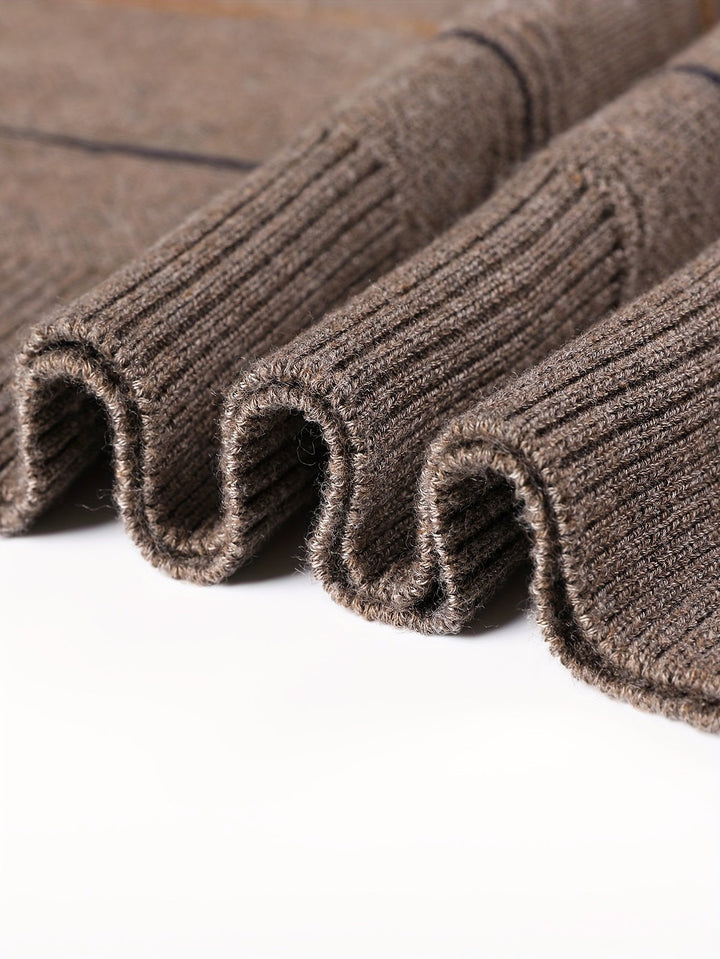 Refined Striped Zip-Neck Sweater