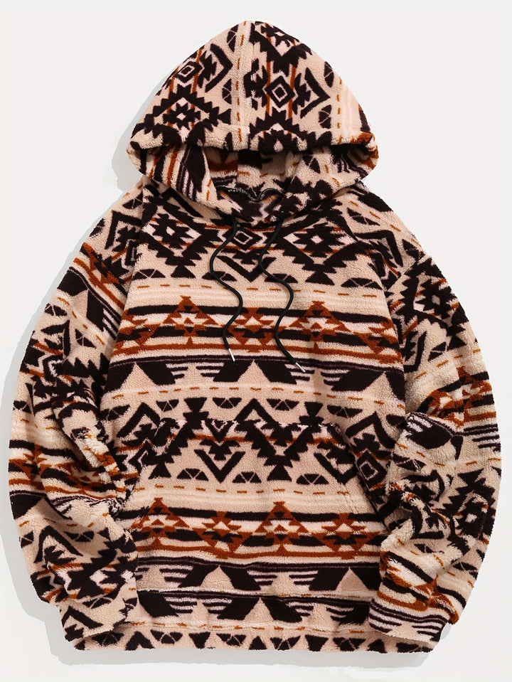 Patterned Hooded Sweatshirt