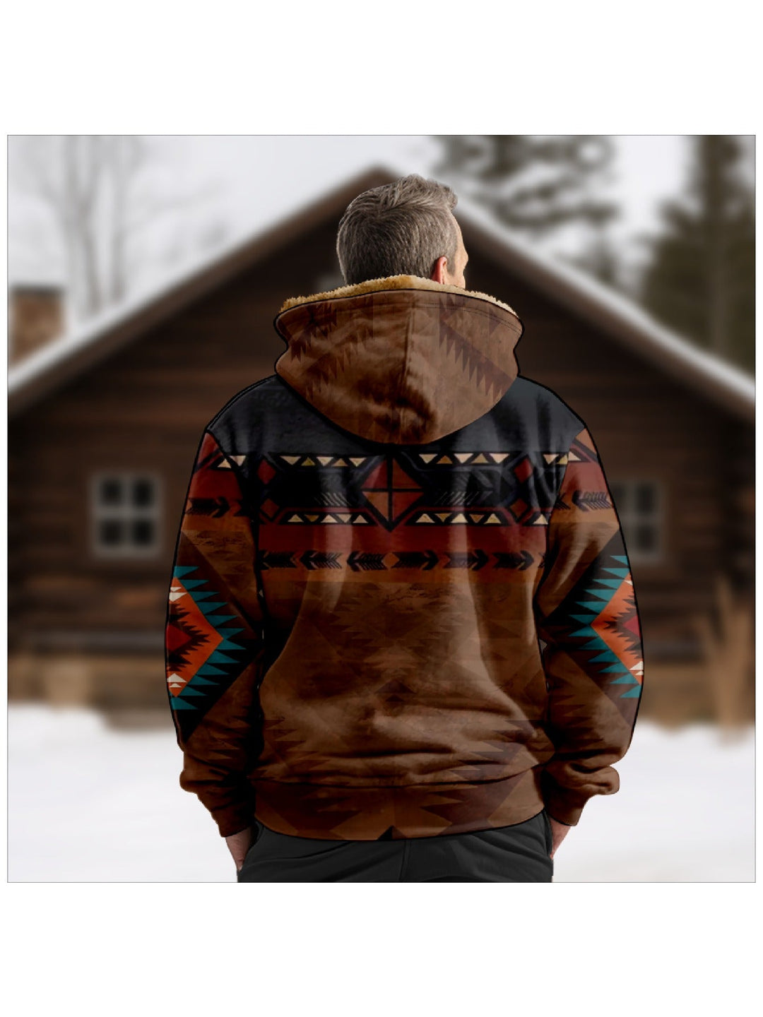 Southwestern Hooded Zip Jacket